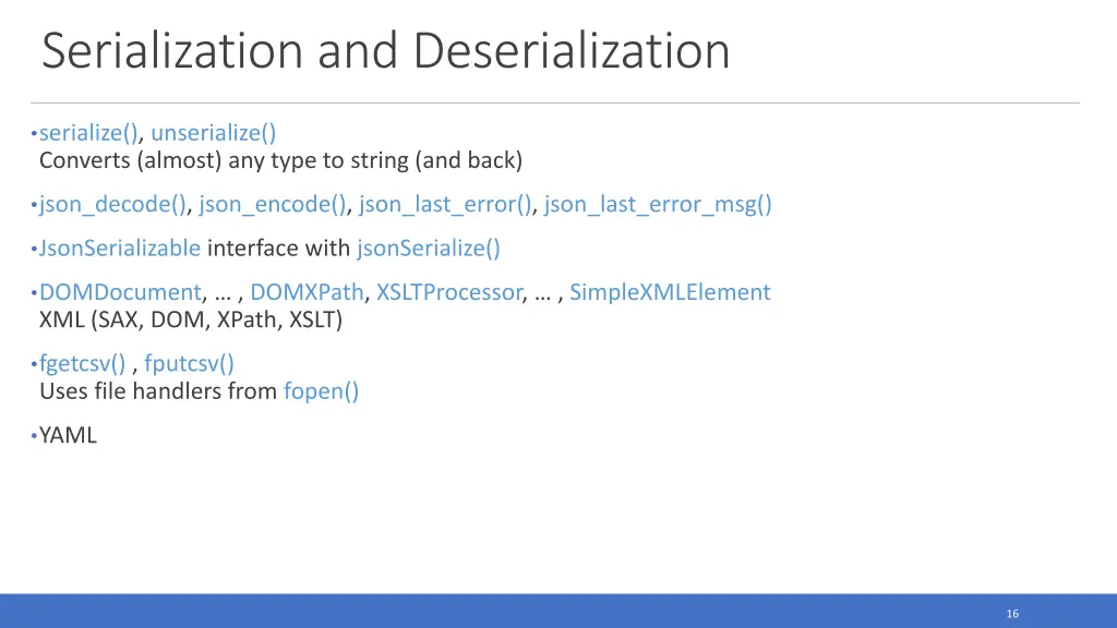 serialization and deserialization