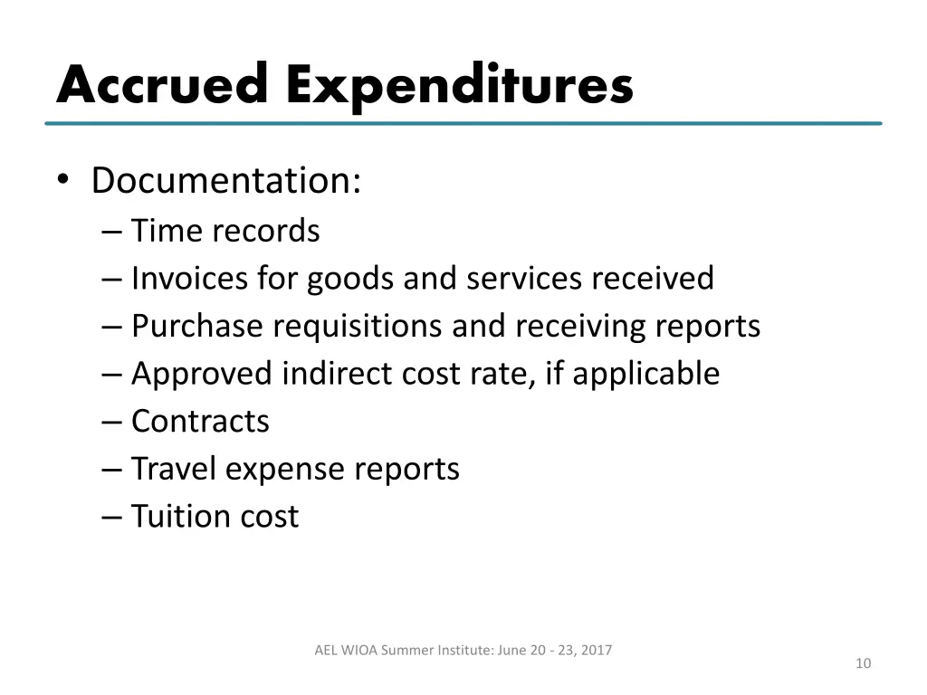 accrued expenditures