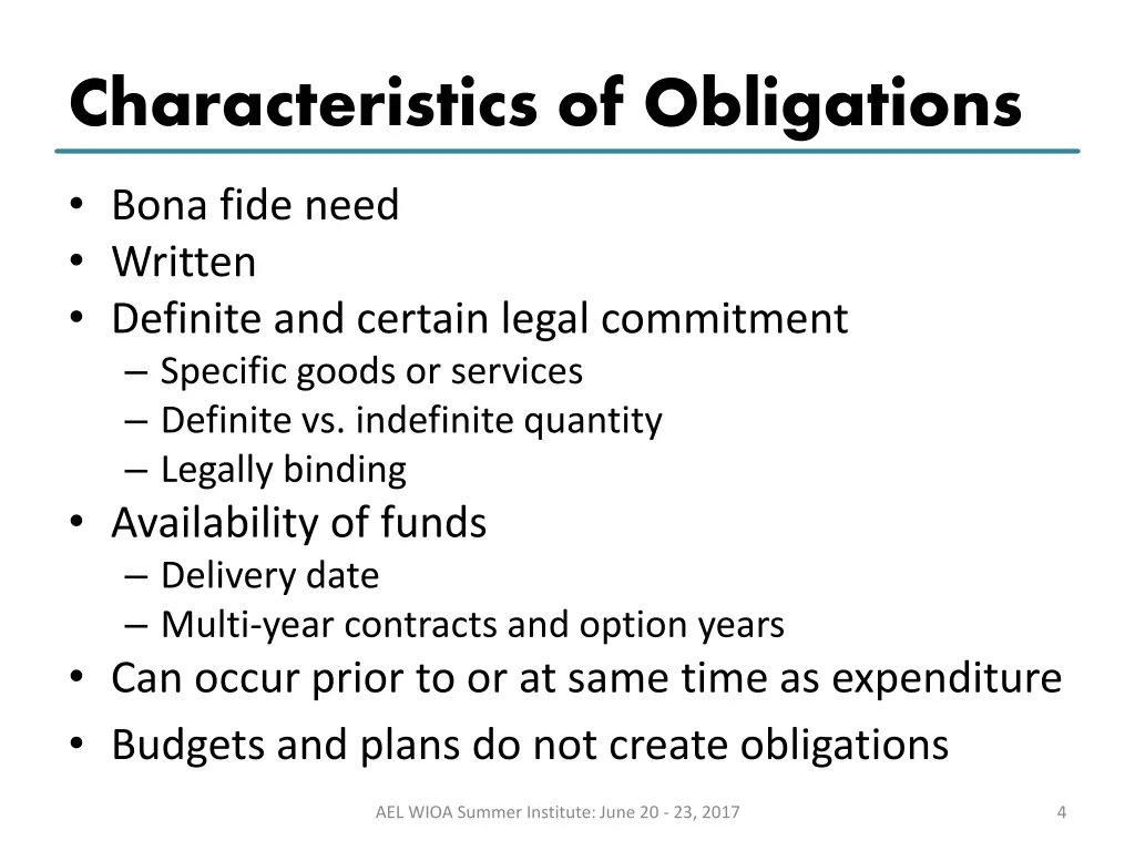 characteristics of obligations