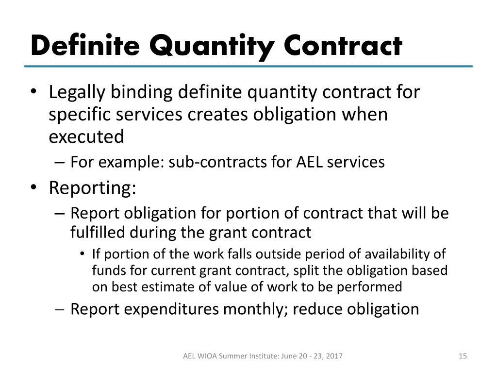 definite quantity contract