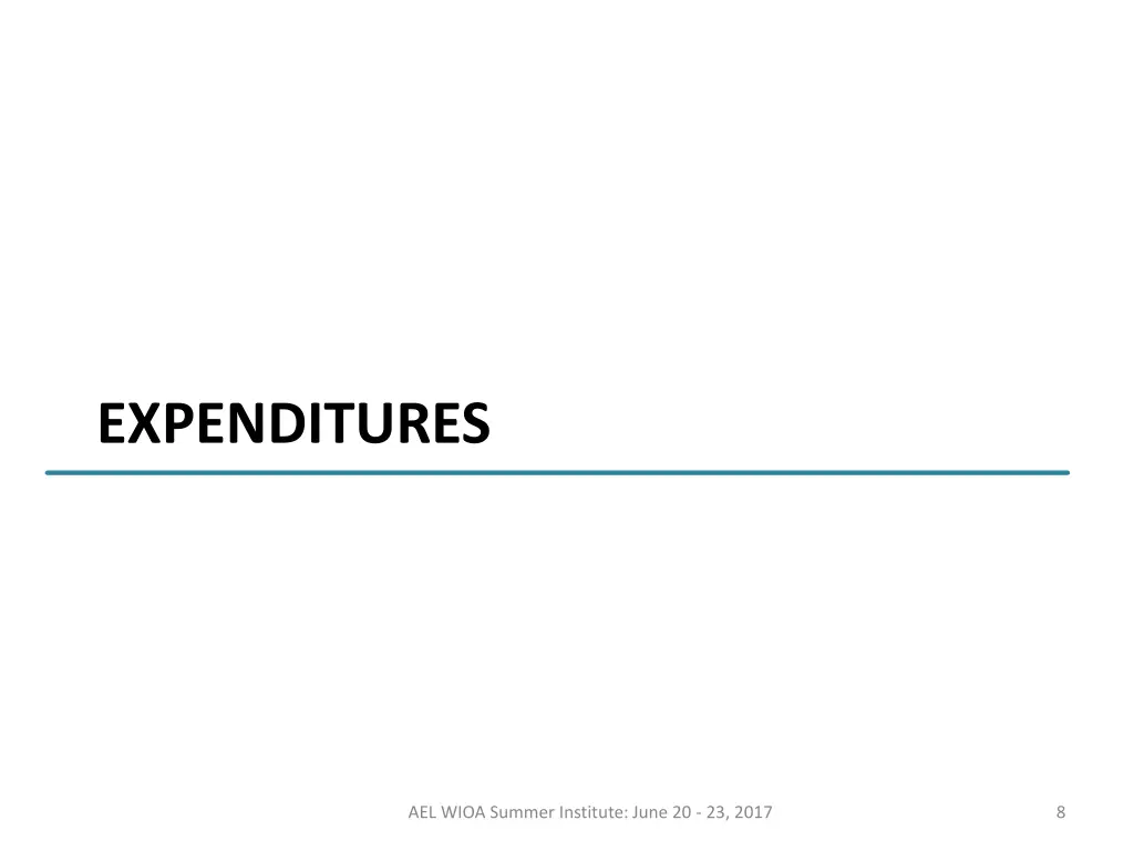 expenditures