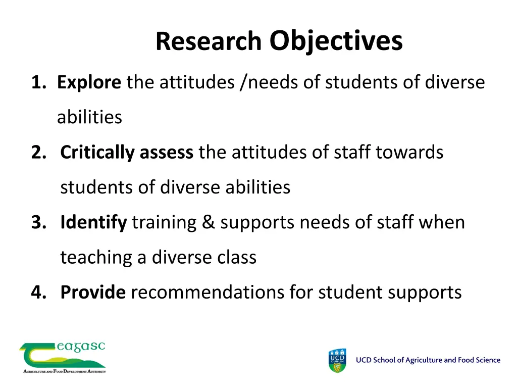 research objectives