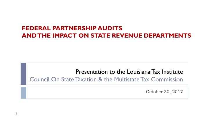 federal partnership audits and the impact