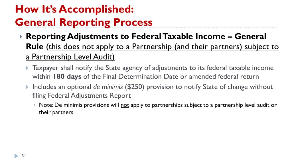 how it s accomplished general reporting process