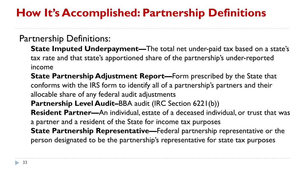 how it s accomplished partnership definitions