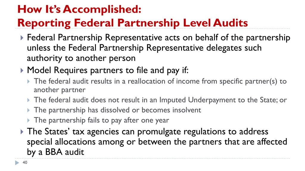 how it s accomplished reporting federal 1