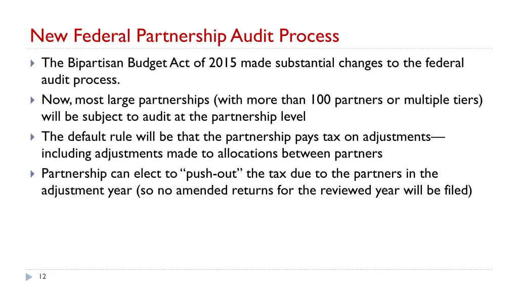 new federal partnership audit process