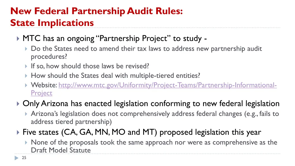 new federal partnership audit rules state