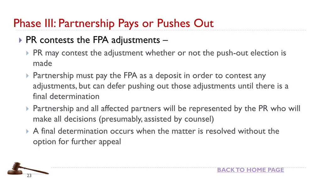 phase iii partnership pays or pushes out 2