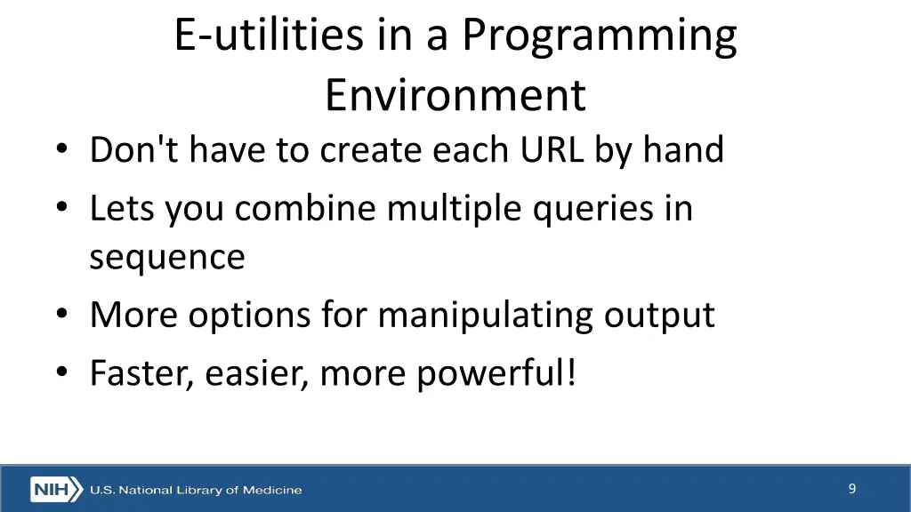 e utilities in a programming environment