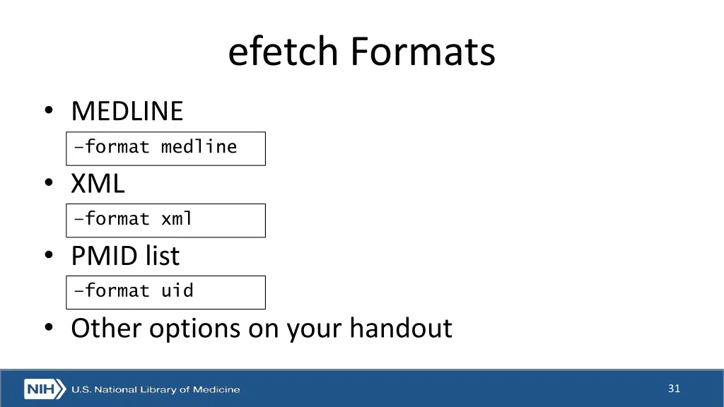 efetch formats