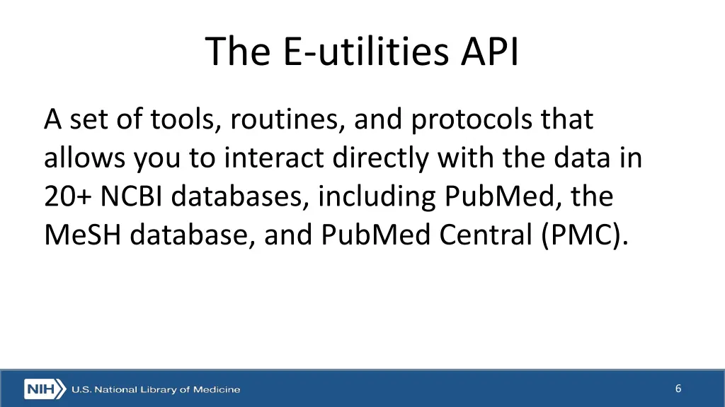 the e utilities api