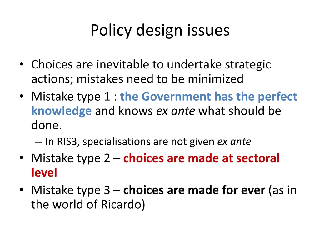 policy design issues