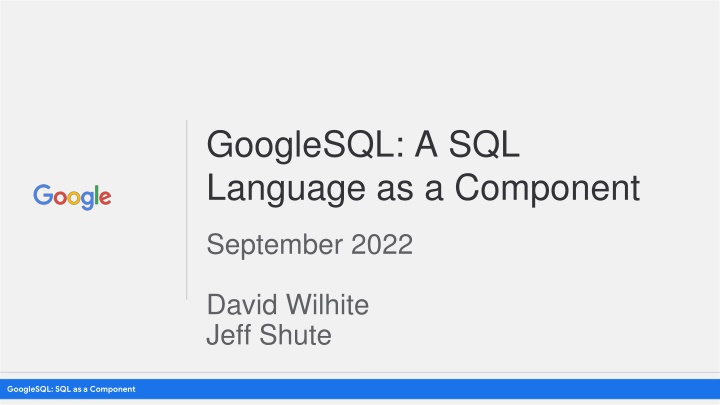 googlesql a sql language as a component