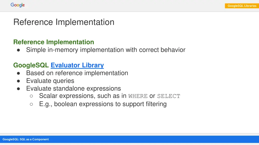 googlesql libraries 2