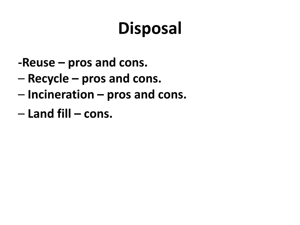 disposal