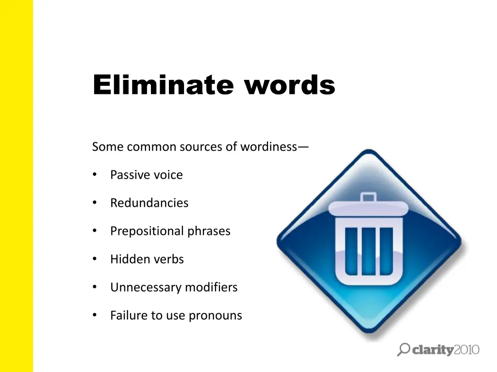 eliminate words