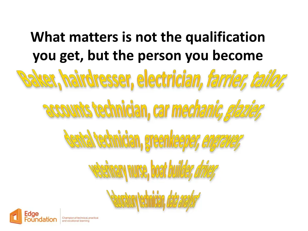 what matters is not the qualification