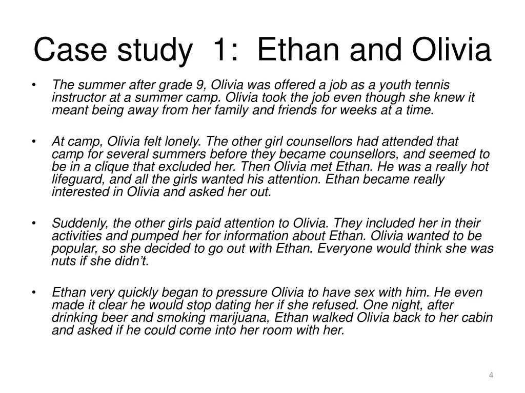 case study 1 ethan and olivia