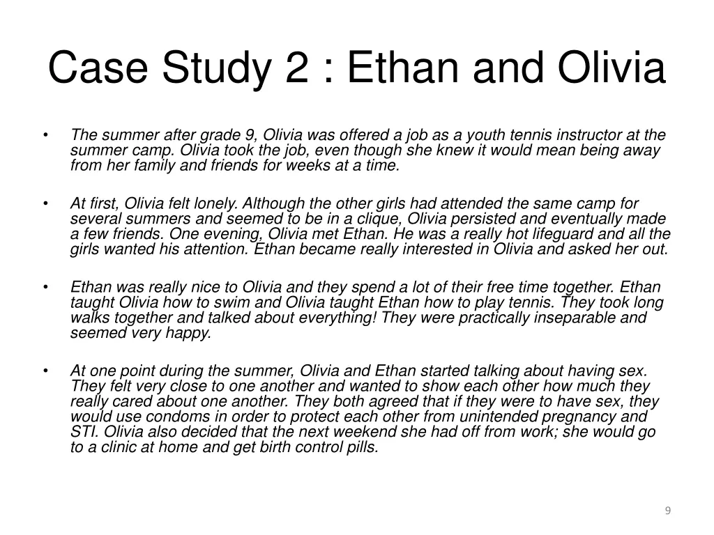 case study 2 ethan and olivia