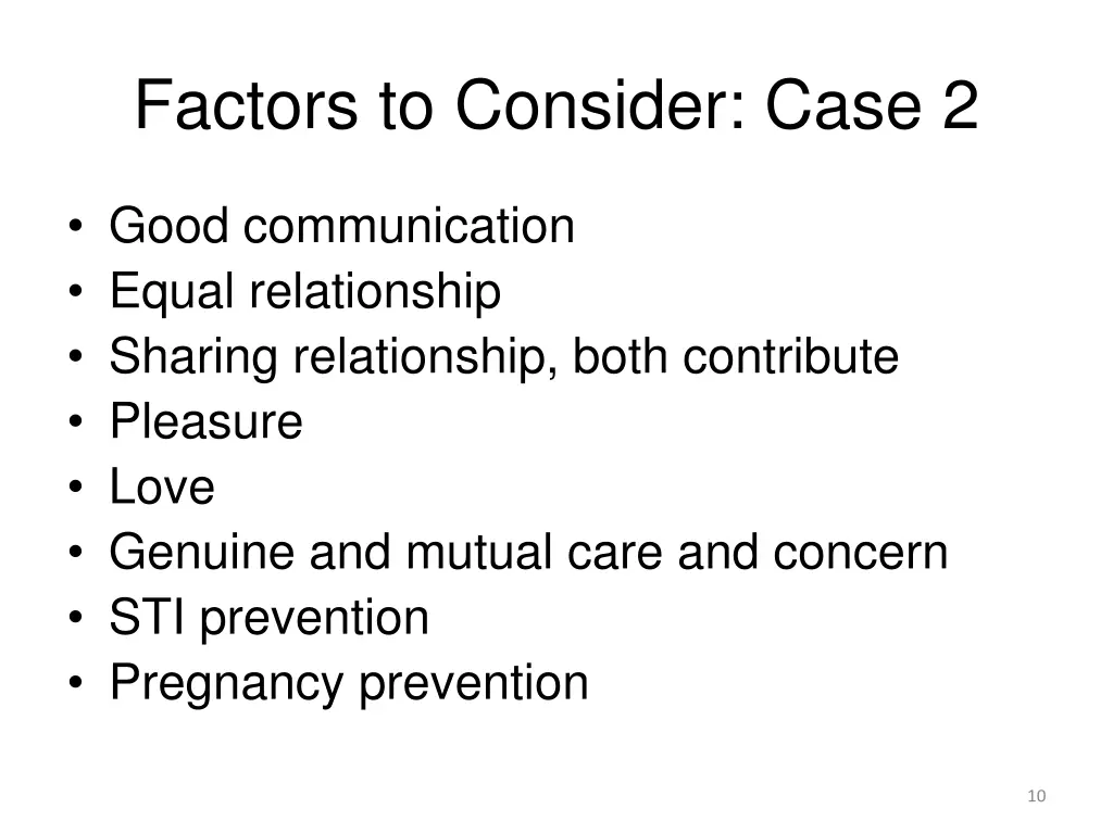 factors to consider case 2