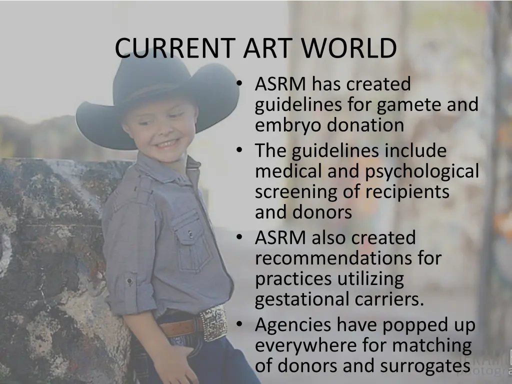 current art world asrm has created guidelines