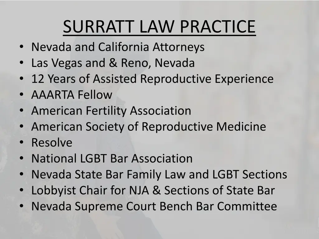 surratt law practice nevada and california