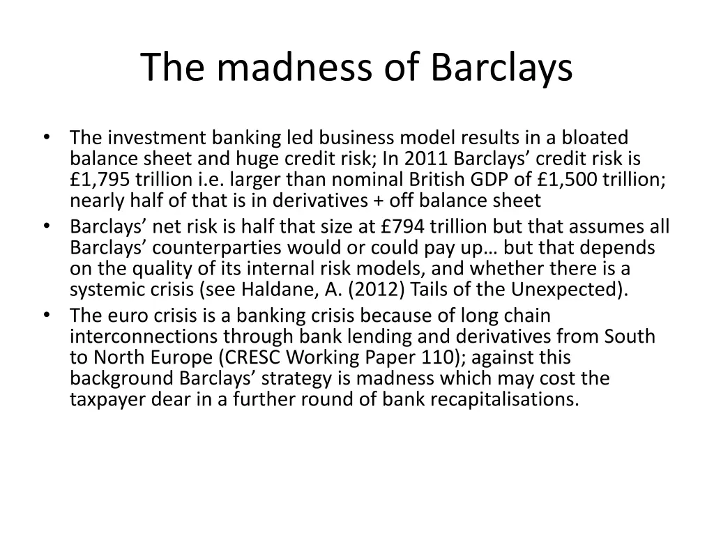 the madness of barclays 1