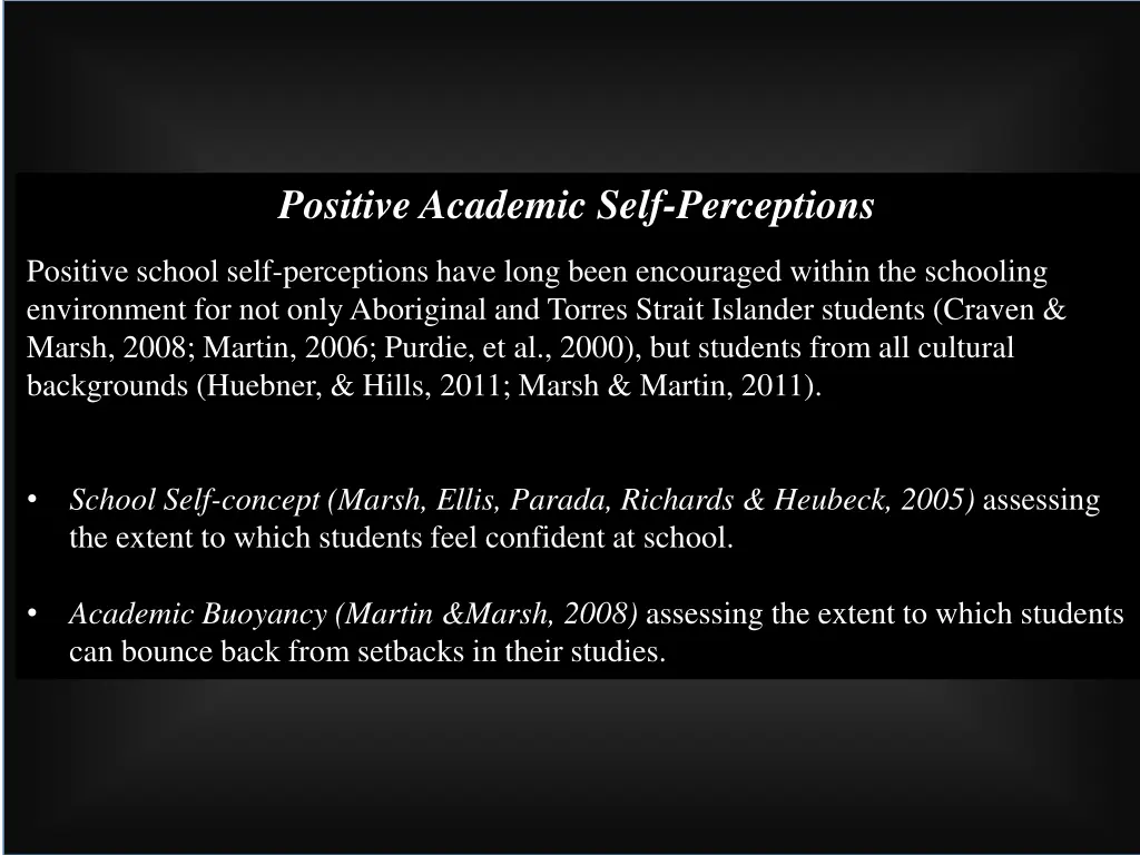 positive academic self perceptions