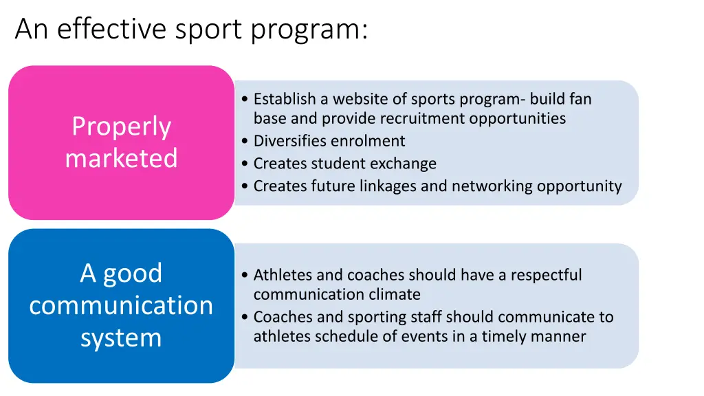 an effective sport program