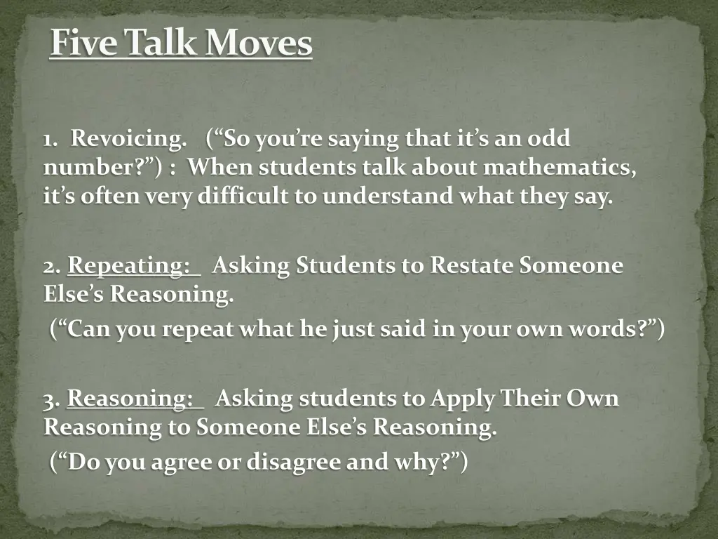 five talk moves