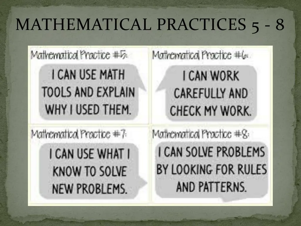 mathematical practices 5 8