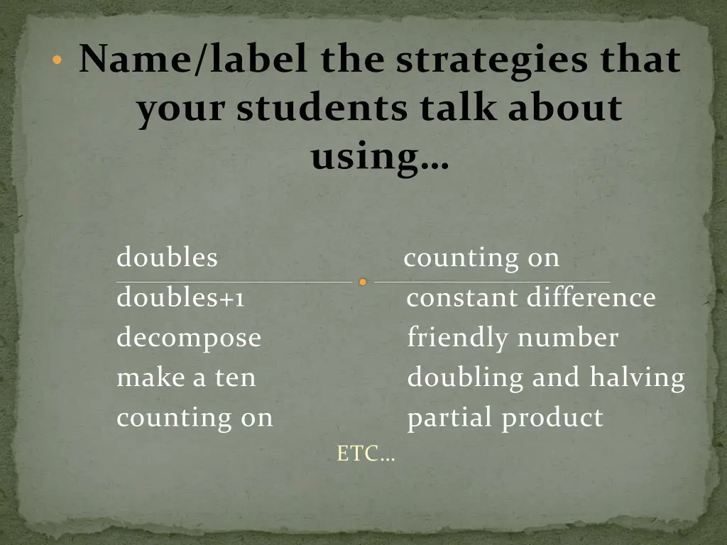 name label the strategies that your students talk