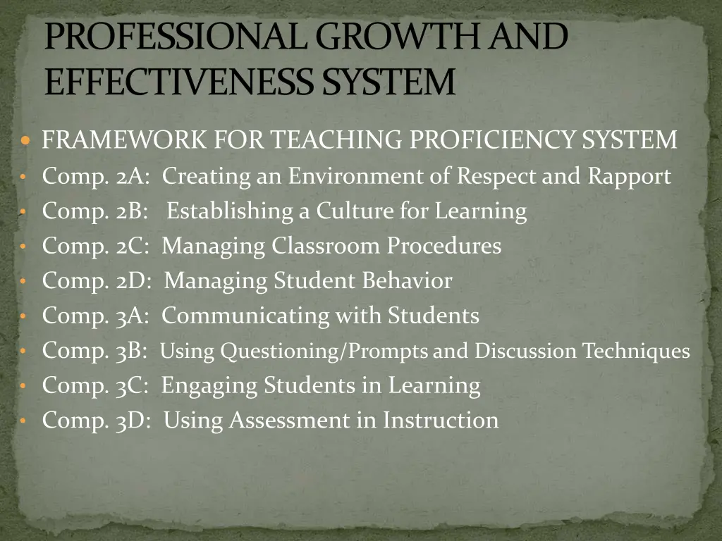 professional growth and effectiveness system