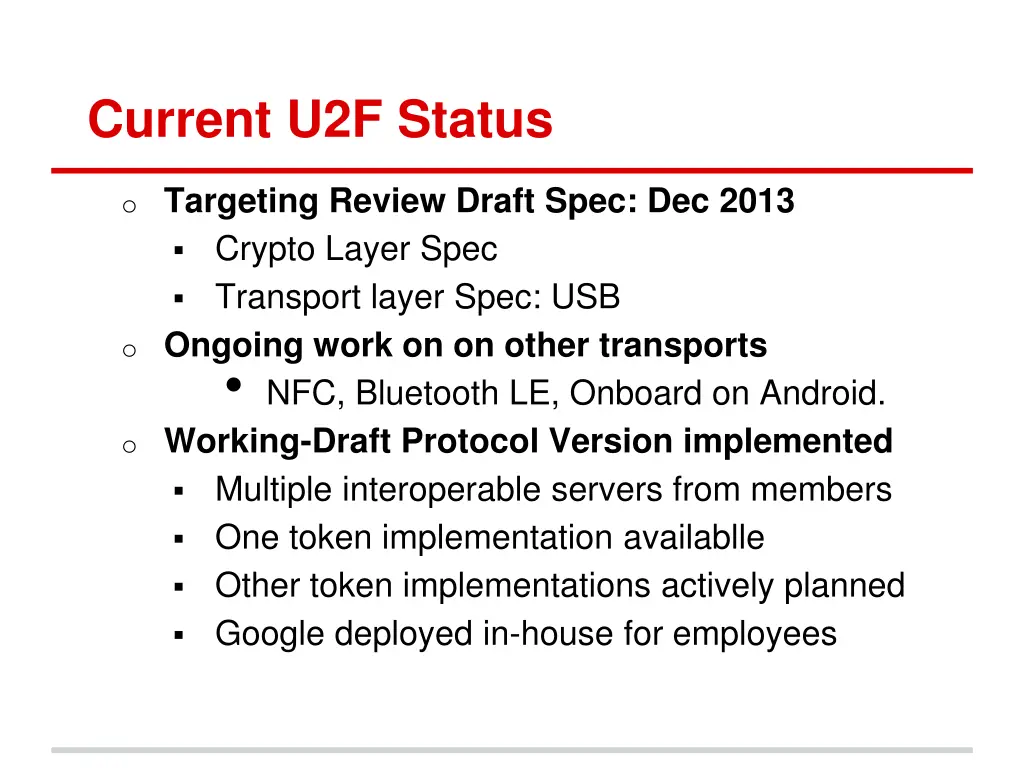 current u2f status