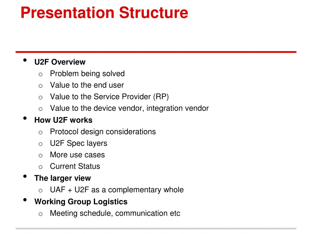 presentation structure