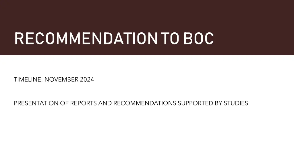 recommendation to boc