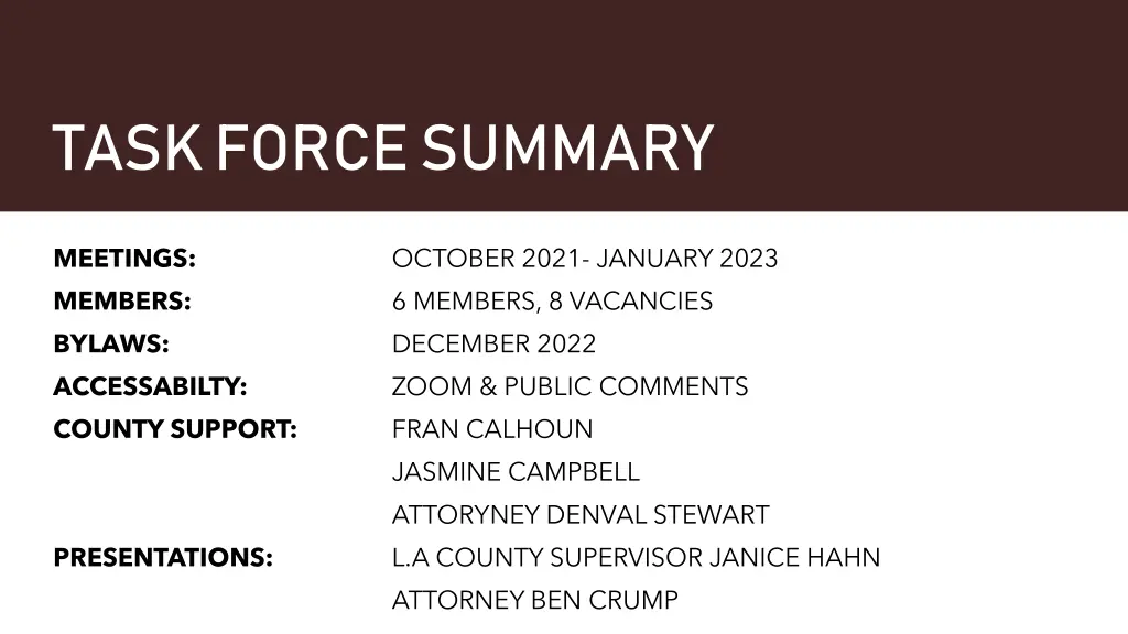 task force summary