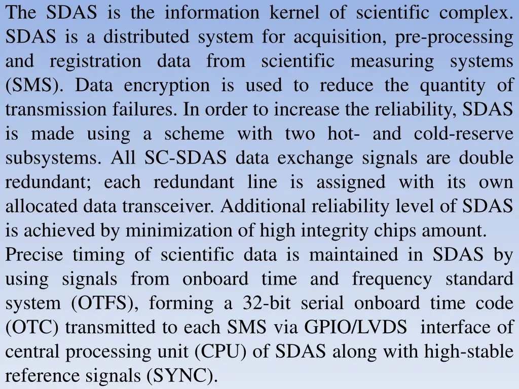 the sdas is the information kernel of scientific