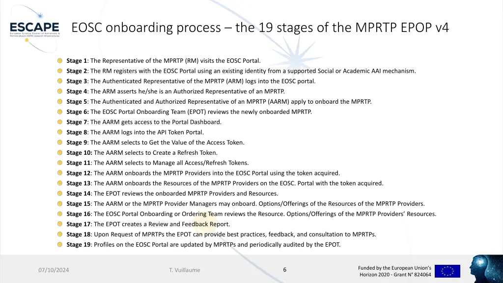 eosc onboarding process the 19 stages