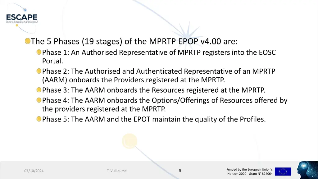 the 5 phases 19 stages of the mprtp epop