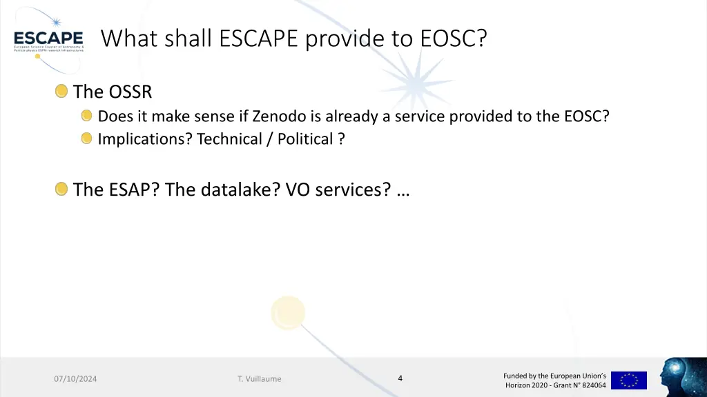 what shall escape provide to eosc 1