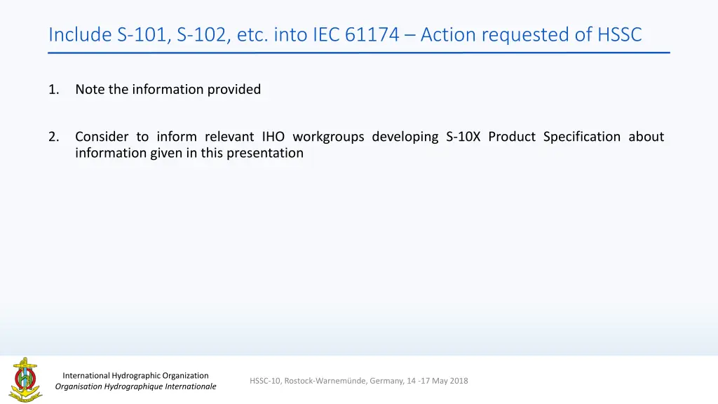 include s 101 s 102 etc into iec 61174 action