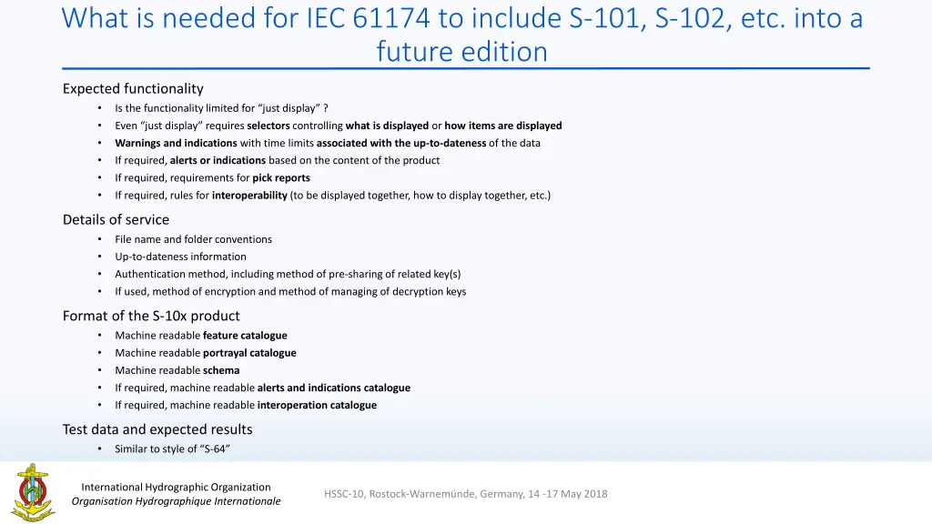 what is needed for iec 61174 to include 1