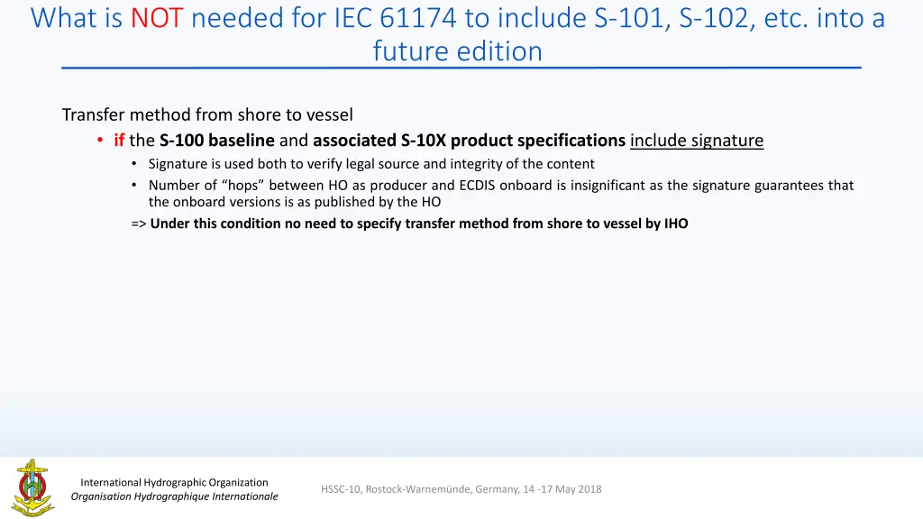 what is not needed for iec 61174 to include