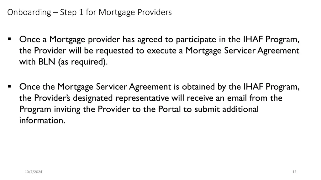 onboarding step 1 for mortgage providers