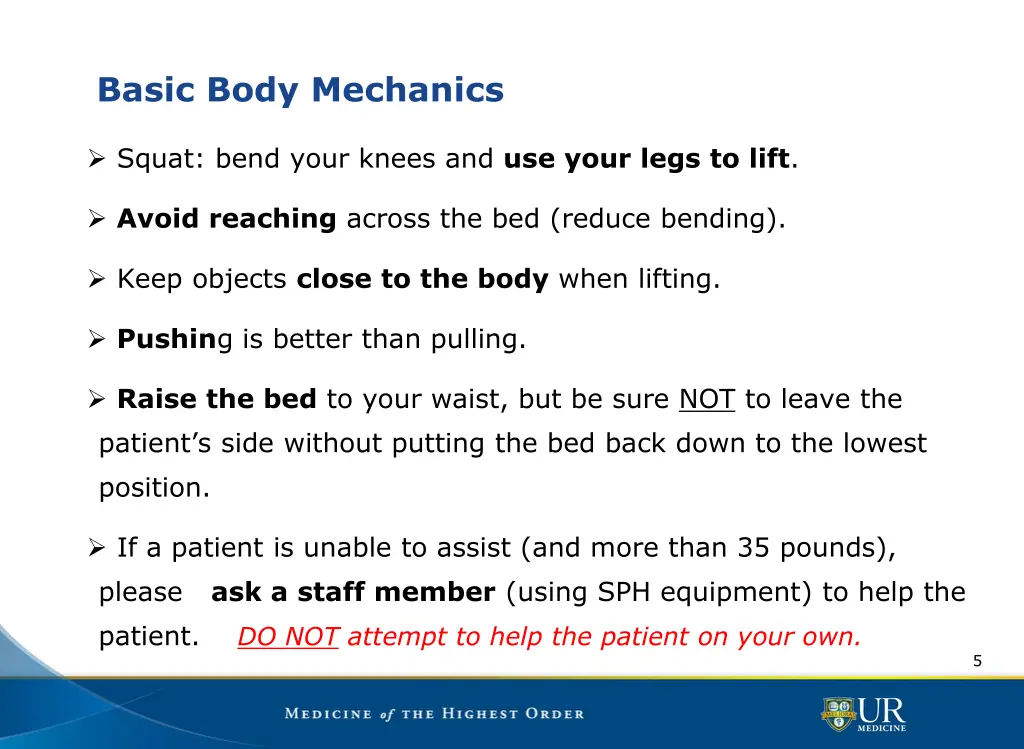 basic body mechanics