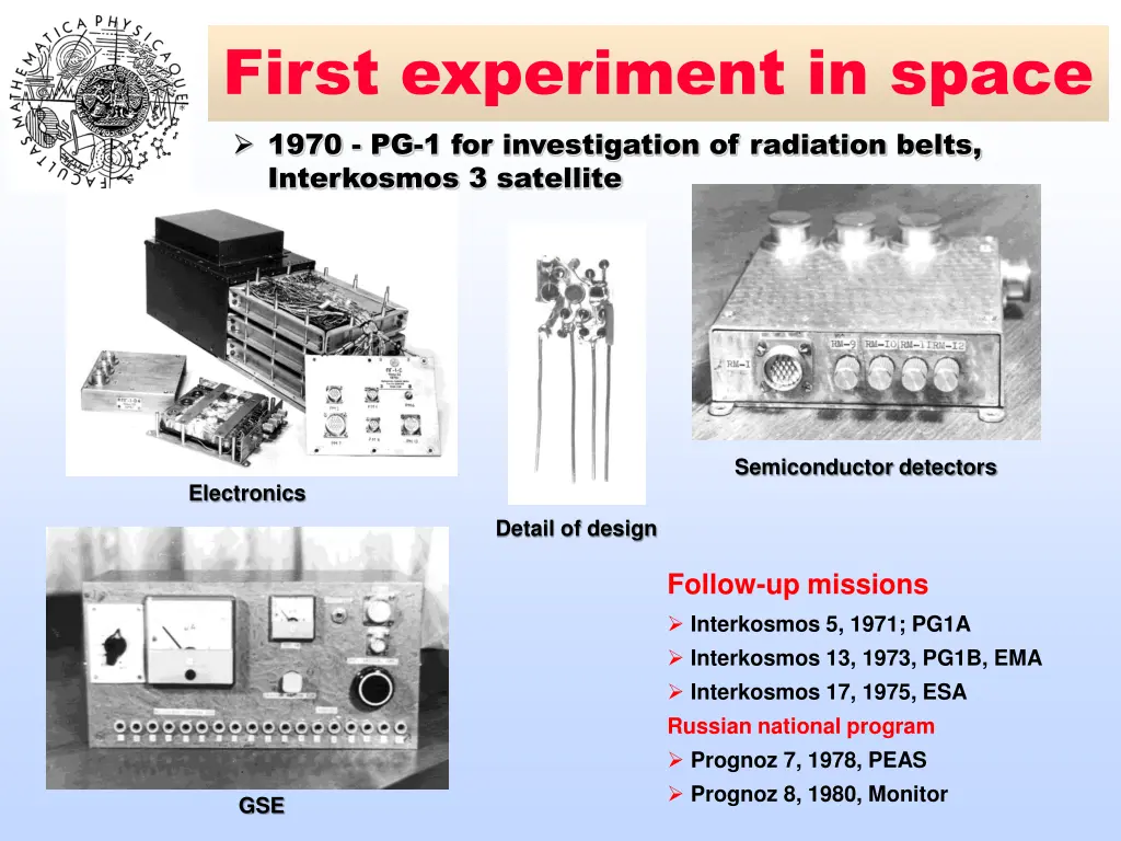 first experiment in space 1970