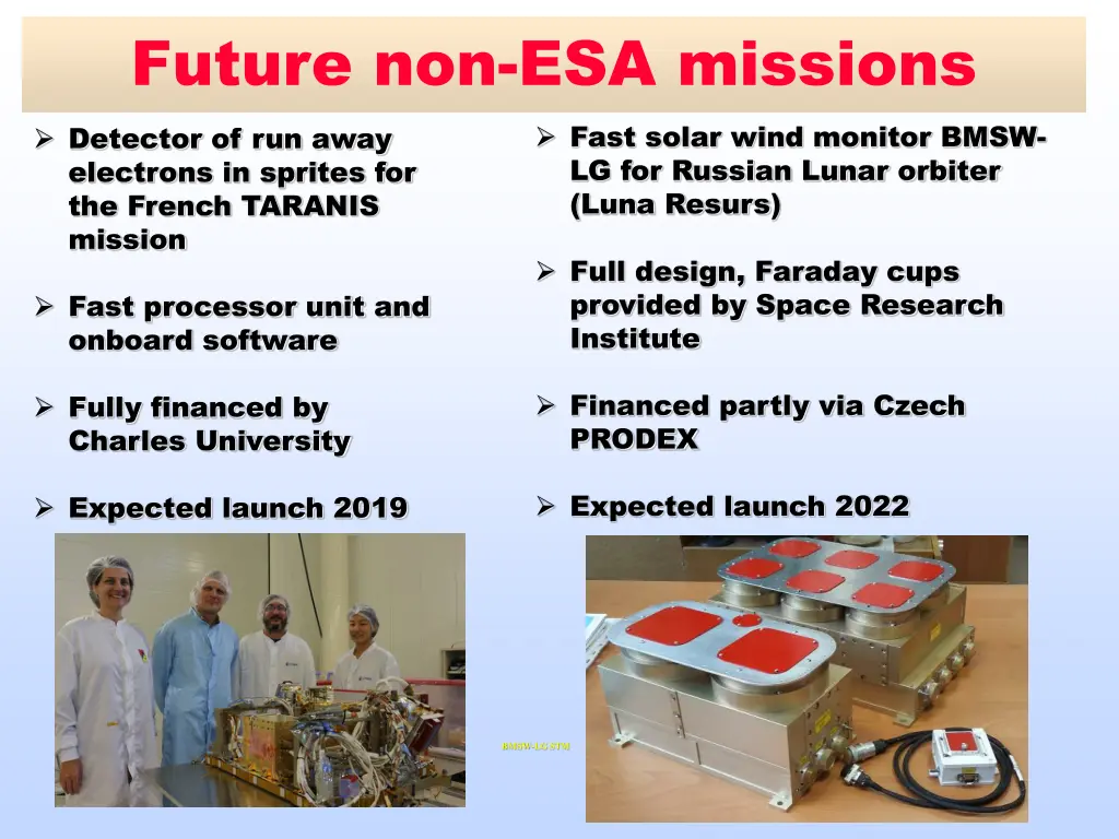 future non esa missions detector of run away