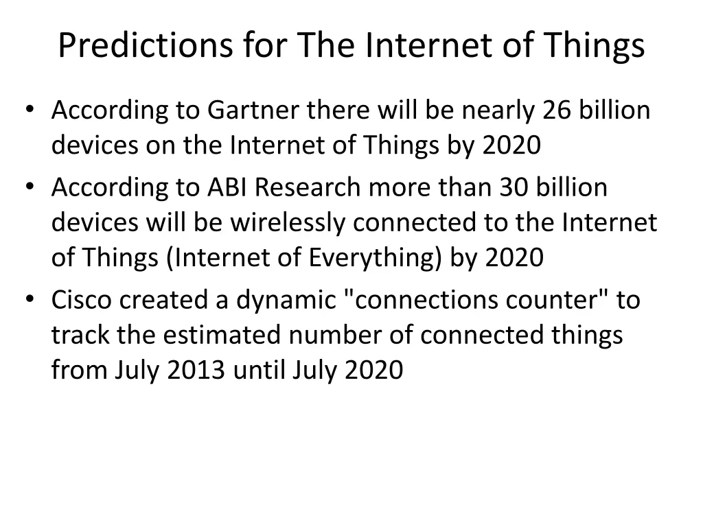 predictions for the internet of things